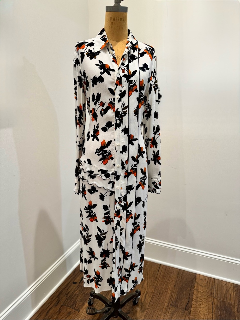 Derek Lam Georgette Maxi Shirt Dress US8 EUC